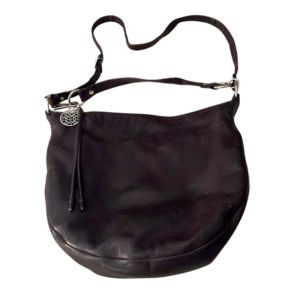 Vintage Coach 100% Leather-Pebble Texture Hobo Crossbody Shoulder Bag Dark Brown - Picture 7 of 16